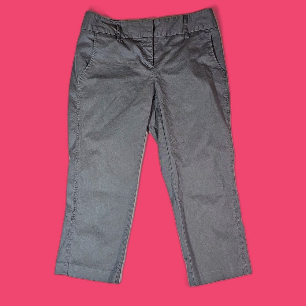 Daisy Fuentes Women's Gray Capri Pants Size 6 Stretch Cotton Career Casual EUC